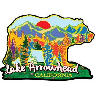 Lake Arrowhead  California   Colorful Tree In Bear Sticker
