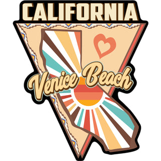Venice Beach   Triangle Sun Heart Sticker