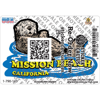 Mission Beach  California   Sea Otter Floating Sticker