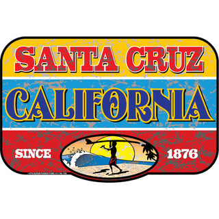 OK4 Santa Cruz  CA Red  Blue  Yellow Distressed Sign Sticker