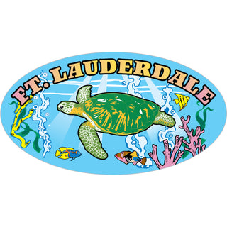 Ft. Lauderdale  Fl Turtle in the Sea Oval Sticker