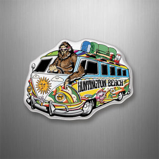 Huntington Beach Bigfoot Hippie Van 3D Magnet