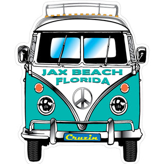 OK3 Jax Beach Florida Bus Front View Sticker