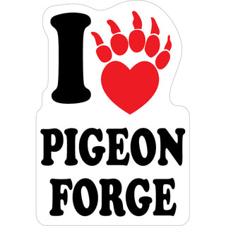 Pigeon Forge   I Heart Bear Paw Sticker