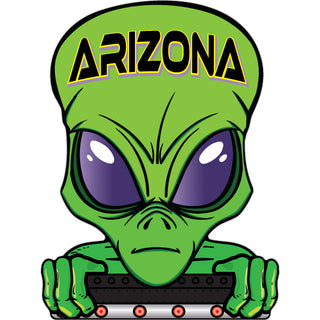 Arizona   Alien Looking Over Sticker