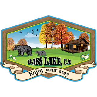Bass Lake  CA   Cabin In The Mountains Sticker