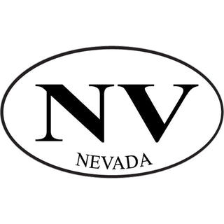 Nevada   Black & White Euro Oval Sticker