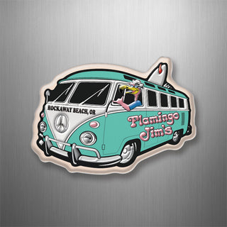 Flamingo Jim's Rockaway Beach  OR   Bus Corner View 3D Magnet