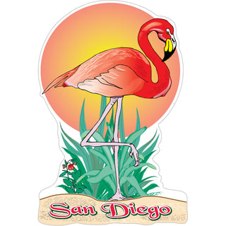 San Diego  CA   Flamingo Sun Sticker