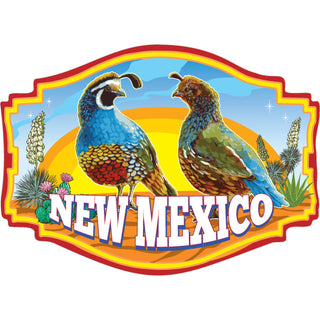 New Mexico   Quail Desert Scene Sticker