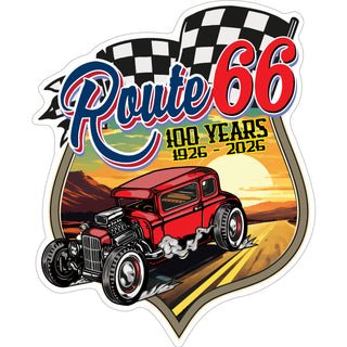 Route 66   Hot Rod Desert Scene Sticker