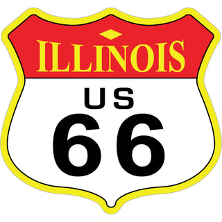 Illinois   Route 66 Color Shield Sticker
