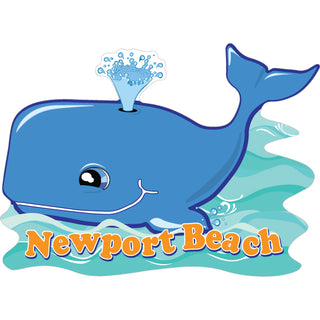 OK4 Newport Beach Cartoon Whale (41548) Sticker