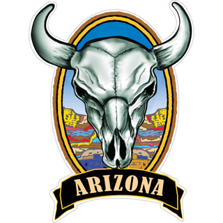 Arizona   Desert Scene Skull Sticker