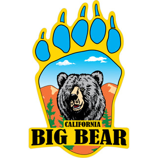 Big Bear  California   Bear Head Bear Paw Sticker