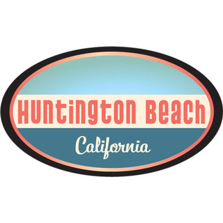Huntington Beach CA Coastal Colors Oval Sticker