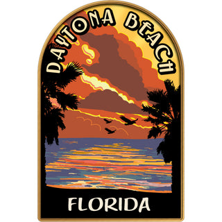 OK4 Daytona Beach Retro Sunset Sticker