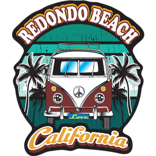 REDONDO BEACH burgandy bus front Sticker