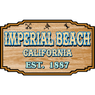OK4 Imperial Beach  CA Wood Sign Est. 1887 (00020) Sticker