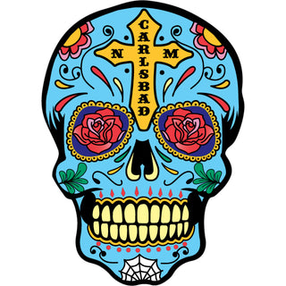 OK4 CArlsbad NM Blue Sugar Skull Sticker