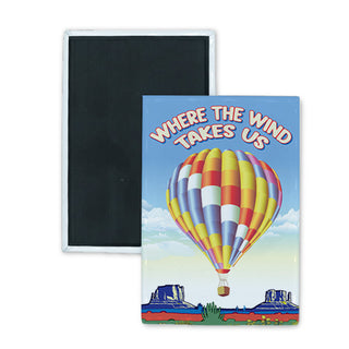 Where The Wind Takes Us Balloon   Where The Wind Takes Us Rectangle Badge Magnet