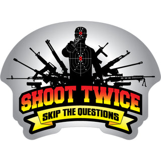 Shoot Twice Skip Questions   Shoot Twice Skip The Questions Sticker