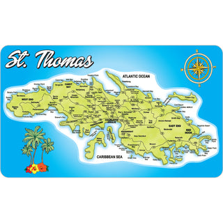 St Thomas map Sticker