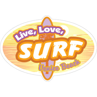 OK4 Venice Beach Live Love Surf (0221 00968 01) Sticker