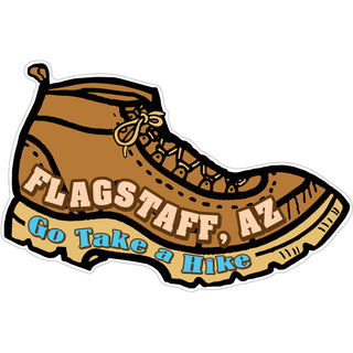 Flagstaff  AZ Take a Hike Boot Sticker