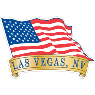 Las Vegas  NV   Waving American Flag Sticker