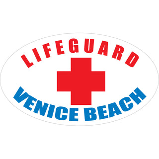 Venice Beach   Lifeguard Oval Sticker