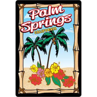 Palm Springs  California   Bamboo Palms & Flowers Sticker