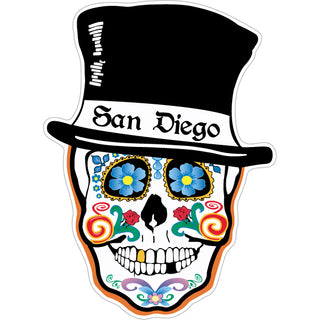 San Diego    Top Hat Sugar Skull Sticker