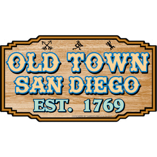 Old Town San Diego   Wood Icon Sign Sticker