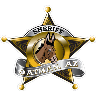 Oatman  AZ   Donkey Sheriff Badge Sticker