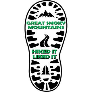 Bryson City  NC Hiked It Liked It Boot Print Sticker