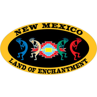 New Mexico   4 Kokopellis Gold Oval Sticker