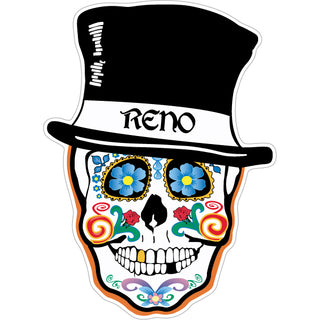 Reno   Top Hat Sugar Skull Sticker