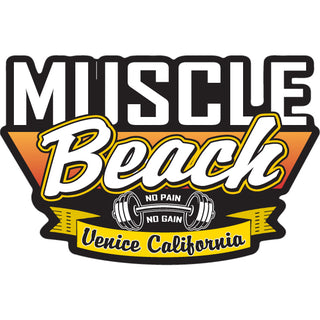 MUSCLE BEACH VENICE NO PAIN NO GAIN Sticker
