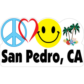 OK4 San Pedro  CA Peace Heart Happy Hibiscus (00127) Sticker