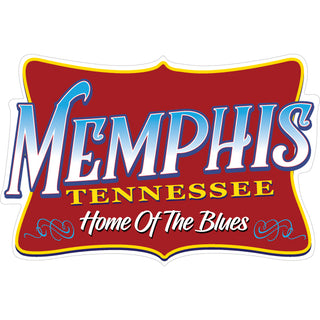 Memphis Home of the Blues Red Sign Sticker