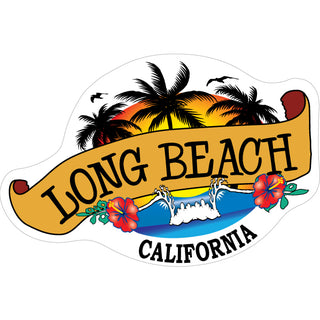 OK4 Long Beach Banner Palm Surf Sticker