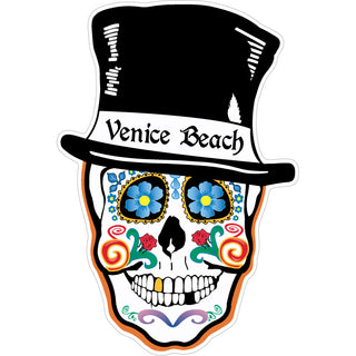 Venice Beach   Top Hat Sugar Skull Sticker