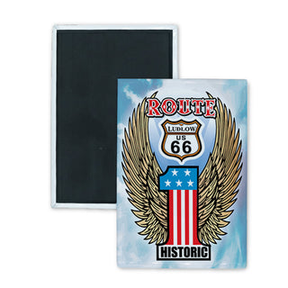 Ludlow   Winged Number 1 Rectangle Badge Magnet
