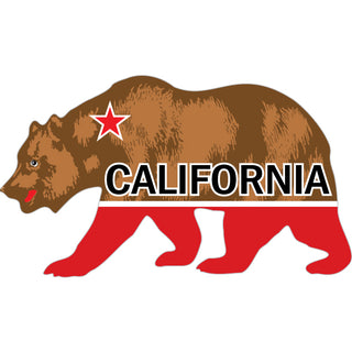California   Red Legged Flag Bear Sticker