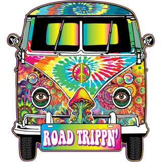 Novelty   Road Trippin Tie Dye Bus Vertical Sticker