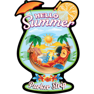 Parker Strip   Hello Summer Parrot Sticker