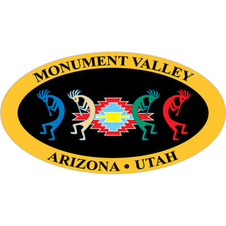 Arizona Monument Valley Kokopelis Oval Sticker