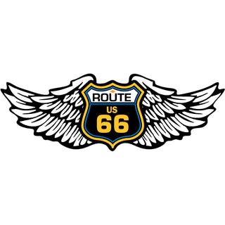 Route 66   Route 66 Winged Shield Sticker