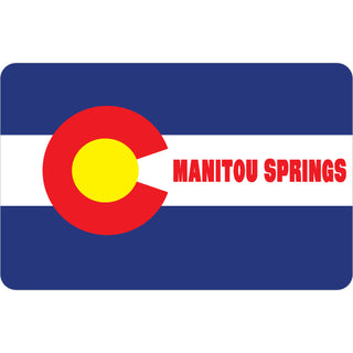 MANITOU SPRINGS   Grand Lake on Colorado Flag Sticker